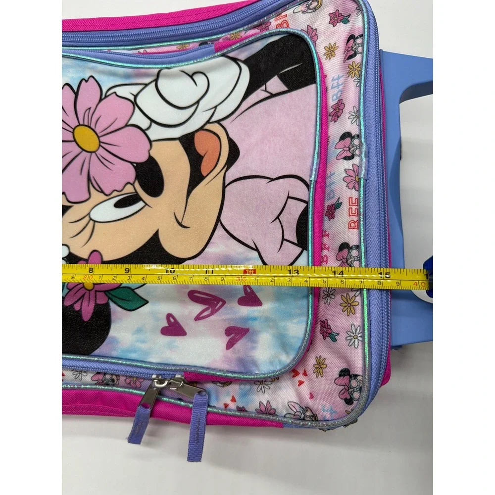Disney Minnie‎ Mouse Kids Rolling Suitcase Pink Purple Floral BFF Travel Bag